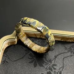 天然石★【太陽花タイチンルチル】★黄金針水晶 ブレスレット 天然石B 金運 12*7.9*5.5mm ZB7229