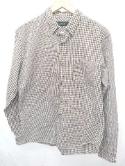 ◇ ◎ Θ COMME CA ISM コムサイズム ギンガムチェック柄 長袖 シャツ サイズM ブラウン メンズ E  【1506180009776】