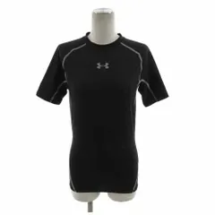 アンダーアーマー UNDER ARMOUR Tシャツ コンプレッションウエア HEATGEAR 半袖 ロゴプリント ブラック 黒 グレー M