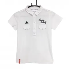 ★SALE価格★【美品】ルコックゴルフ 半袖ポロシャツ 白×ネイビー バックプリント レディース M ゴルフウェア le coq sportif