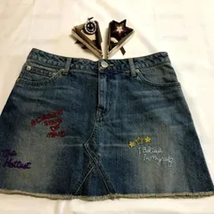 N1105. X-girl デニムスカート＆レザーアクセサリーM / エックスガール