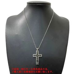 ※併売商品※◆中古◆EMPORIO ARMANI【エンポリオアルマーニ】クロスネックレス ステンレススチール シルバーカラー メンズ　M950