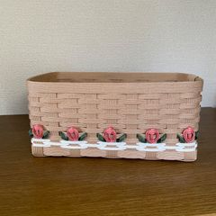 クラフトバンド　小物入れ　バラのお花