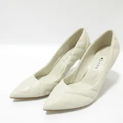 美品 22SS DIANA ダイアナ キルティング ポインテッドトゥ ハイヒール パンプス MR19264 23.5cm アイボリー レディース 古着 中古 USED