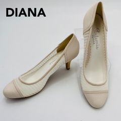 新品 DIANA パンプス シースルー ラウンドトゥ 24.5cm ホワイト ダイアナ レディース 大きいサイズ hws01604