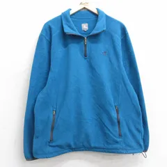 L/古着 チャンピオン Champion 長袖 ハーフジップ フリース ジャケット メンズ ワンポイントロゴ 水色 25jan23 中古 アウター