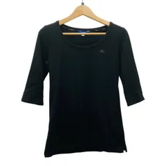BURBERRY BLUELABEL ホースロゴTシャツ 7分袖 ノバチェック ブラック 36