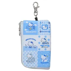 ハローキティ キー＆パスポーチ パスケース みずいろ 総柄