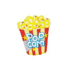 ミニワッペン POPCORN ポップコーン (4.7x5.5cm) [MW016] 手芸 パッチワーク アメ雑 アメリカン雑貨 レーシングモーター