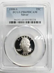 セール 一番安い S 1998年 PR69DCAM PCGS 25C クォーター ワシントン シルバー コレクション