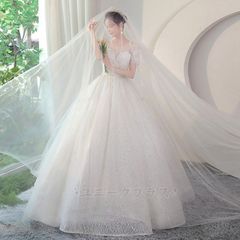 ウェディングドレス Aライン 花嫁ドレス キラキラ 二次会 花嫁