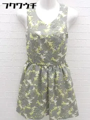 ◇ 31 Sons de mode 総柄 ノースリーブ 膝丈 ワンピース サイズ36 グレー イエロー ホワイト レディース 【中古】 【1101220002924】