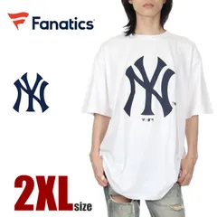 【新品】ファナティクス 半袖 Tシャツ 2XL メンズ レディース 白 Fanatics NY ニューヨーク ヤンキース 大きいサイズ ゆったり USAモデル
