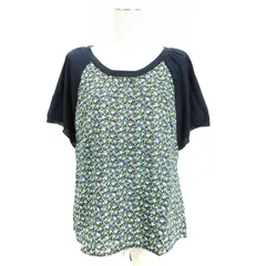 ポール&ジョー シスター PAUL&JOE SISTER 小花柄 切替 カットソー ニット 半袖 2 ネイビー 240708Eのサムネイル