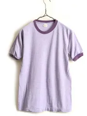 70s USA製 ビンテージ ■ スプルース 無地 リンガー 半袖 Tシャツ (