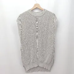 ◇ ⊂ MICHEL KLEIN ミッシェルクラン 無地柄 - ノースリーブ丸首トップス サイズ表記なし グレージュ系 レディース E  【1507280005903】