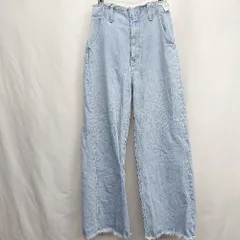 ◇ Θ AZUL BY MOUSSY アズールバイマウジー 綿混合 ダメージ加工 デニム サイズS ライトブルー レディース E  【1412090059285】