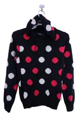 Callaway(キャロウェイ) ニットパーカー 黒水玉柄 レディース S ゴルフ用品 2501-0024 中古