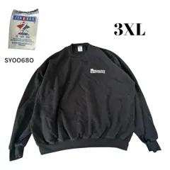 SY00680　00sメキシコ製ジャージーズ古着企業ロゴ刺繍スウェットトレーナー3XLブラック