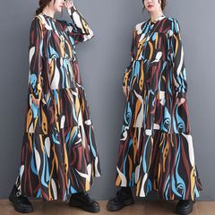 大きいサイズ レディース 秋　冬 ロング　ワンピース　新品 長袖