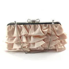 フリルデザイン パーティバッグ フォーマルシーン 3WAY 結婚式 ピンク