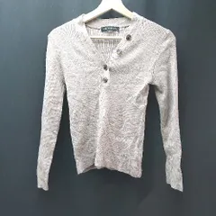 ◇ URBAN RESEARCH ボタン Vネック ケーブル 薄手 ストレッチ 秋冬物 長袖 ニット サイズF ブラウン レディース E  【1310300049661】