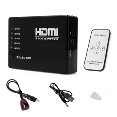 5入力1出力 HDMI 切替器  HDMI 5口切替器  高画質分配器  HDMI 出力変換器（ブラック）