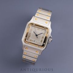 CARTIER カルティエ SANTOS GALBEE サントスガルベ LM 187901 クォーツ SS/YG グレー文字盤 カルティエブティックコンプリートサービス済み