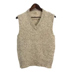 80年代 L.L.Bean エルエルビーン ウール ニット Vネック ベスト アウトドア ベージュ (メンズ MEDIUM) 中古 古着 R6931