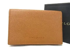 ■極美品■ BVLGARI ブルガリ レザー カードケース カード入れ 名刺入れ メンズ レディース ライトブラウン系 BF4310 のサムネイル