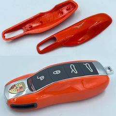 ワイケーショップ オレンジ☆ポルシェ スマートキーカバー☆ キーケース キーホルダー 着せ替えマカン カイエン カレラ 911 ボクスター パナメーラ ykshopk