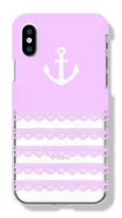 Xperia XZ2 SO-03K SOV37 702SO ケース カバー エクスペリアXZ2 スマホケース ハードケース マリン 海 レース ボーダー パステルカラー 大人 かわいい 海 人気 クリア 透明 カラー08