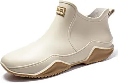 CedarEight(シダーエイト) レディース レインブーツ BE37 かわいい おしゃれ 人気 大人 長靴 雨靴 歩きやすい すべらない ショートブーツ 防水 撥水 晴雨兼用 キャンプ アウトドア 軽い 軽量( ベージュ,  23.5 cm)