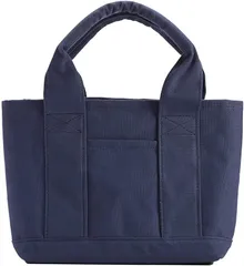 Lelotte 母の日 トートバッグ ミニ 仕切りバッグ キャンバス ミニトートバッグ レディース 小さめ ランチバッグ 通勤 通学( ネイビー)