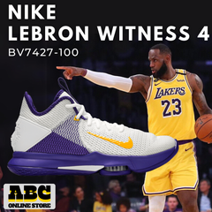 26.0cm [ナイキ]  バスケットボール レブロン ウィットネス 4 ホワイト/ボルテージ パープル-ピュアホワイト Lebron Witness IV Mens Basketball Trainers BV7427-100 バッシュ シューズ