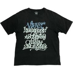 90s OLD VANS tシャツ ブラックグレー　XL stussy 両面プリント　筆記体　スケートt 墨黒