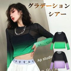 長袖 シアートップス カットソーシースルー トップス ラウンドネック レイヤード シアー レディース 女性 大人 ブラウス 透け感 韓国ファッション ソフト セクシー 春夏 インナー カジュアル ラグジュアリー フェミニン おしゃれ ミカドレス cr23n