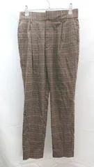 ◇ earth music&ecology ウエストゴム　ストレッチ　チェック柄 パンツ サイズM ブラウン系 レディース E  【1303020023196】