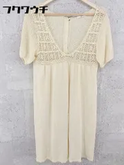 ◇ ◎ NIMES ニーム 半袖 膝下丈 ニット ワンピース アイボリー レディース 【中古】 【1002801446383】のサムネイル