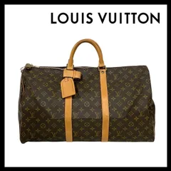 【LOUIS VUITTON】キーポル 50 モノグラム パドロック ポワニエ ネームタグ ボストンバッグ ブラウン/茶 ルイ ヴィトン (SER-4312)