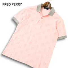 FRED PERRY フレッドペリー 春夏 ロゴ刺繍★ 半袖 ドット総柄 鹿の子 ポロシャツ Sz.M メンズ 日本製