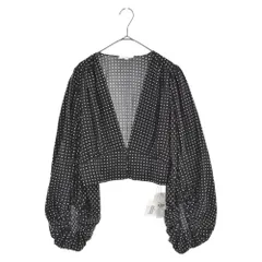 EQUIPMENT (エキプモン) SOLA SILK JACKET ドット柄ブラウス ブラック/ホワイト バルーン 短丈 2810400034 レディースのサムネイル