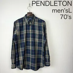 USA製 70s Pendleton 単色ネイビー BDシャツ サイズXL 2025年最新】60〜70年代 ペンドルトン PENDLETONの人気アイテム
