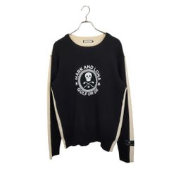 MARK＆LONA マークアンドロナ ゴルフ 21AW MLバイカラー クルーネックニット MLM-1C-AB03 50 ブラック×ホワイト系