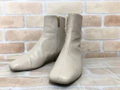 SLOBE IENA スクエアトゥショートブーツ ベージュ 25.0 WEB限定サイズあり/追加》SLOBE スクエアトゥショートブーツ（ブーティ