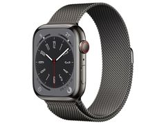 ほぼ新品 Apple Watch Series 8 GPS+Cellularモデル 45mm MNKX3J/A [グラファイトステンレススチールケース/グラファイトミラネーゼループ]