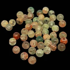 U-221 マーブル ガラスビーズ 4mm【a オレンジグリーン】50個入 ラウンド 天然石風 水彩 混色 クラック ガラス玉 とんぼ玉 硝子ビーズ ハンドメイド アクセサリー パーツ