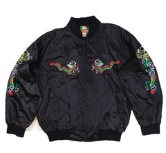 ★John UNDERCOVER虎トラ刺繍スカジャン黒スーベニアジャケットサテン John UNDERCOVER虎トラ刺繍スカジャン黒スーベニアジャケット