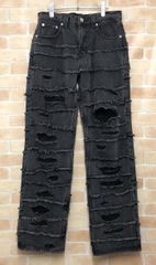 【中古】 Racer Worldwide レーサーワールドワイド Washed Flag Jeans ブラック 30 111431968