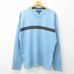 L/古着 エアロポステール 長袖 セーター メンズ 00s アクリル Vネック 水色他 25jan27 中古 ニット トップスのサムネイル
